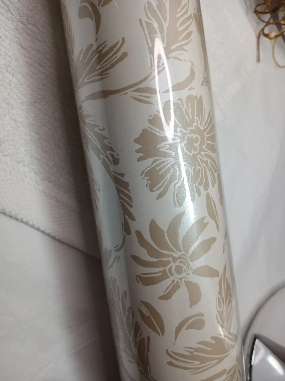 Threshold Studio McGee Floral Damask Wallpaper in Beige and Cream